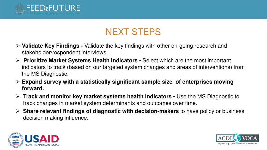 next steps