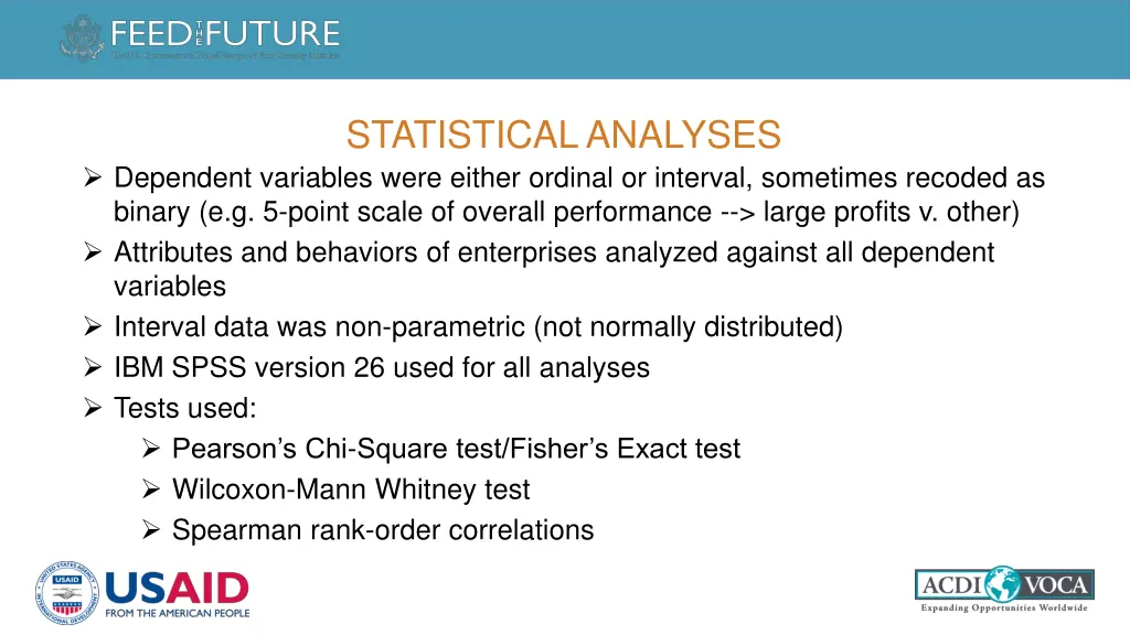 statistical analyses