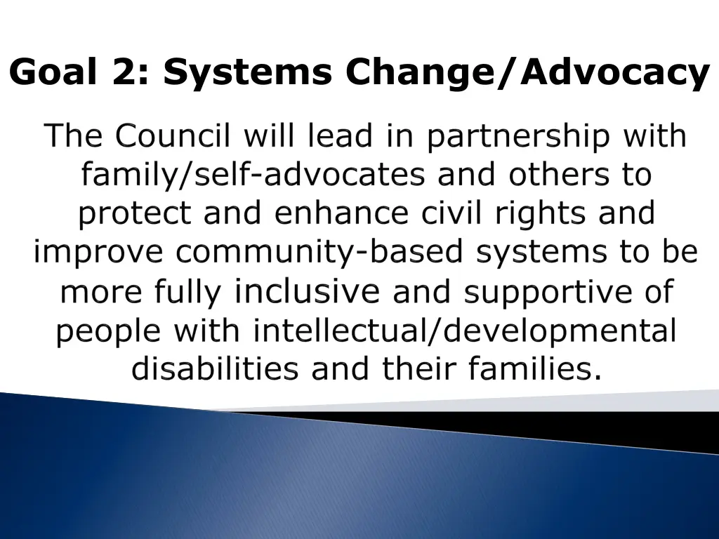 goal 2 systems change advocacy