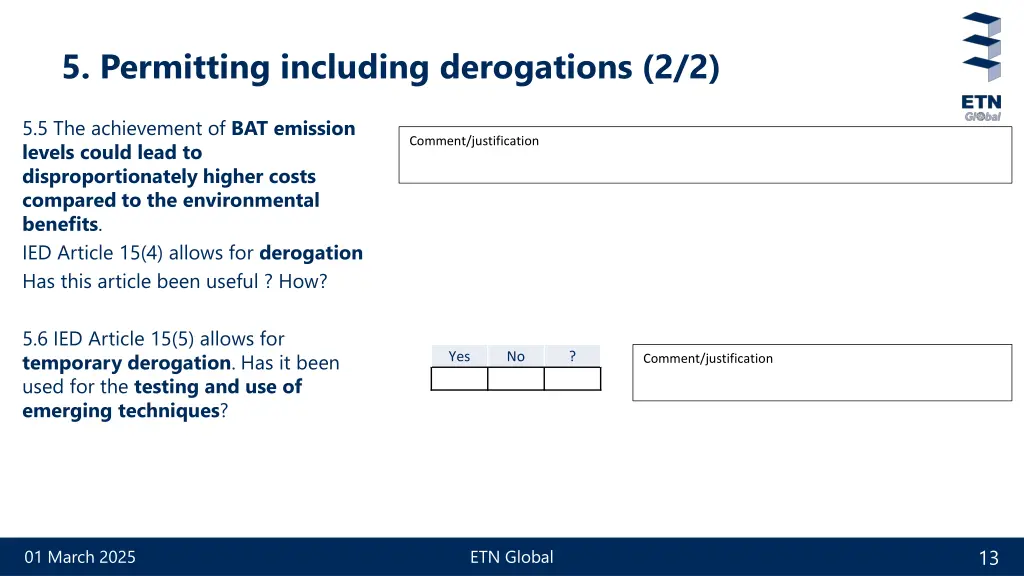 5 permitting including derogations 2 2