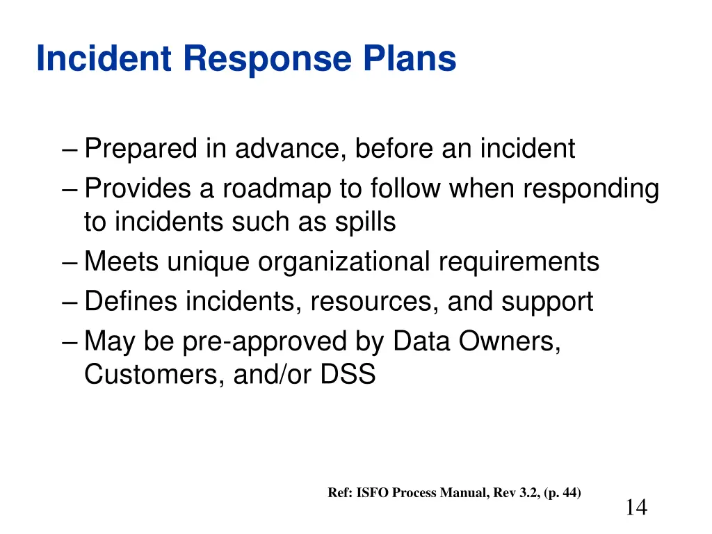 incident response plans