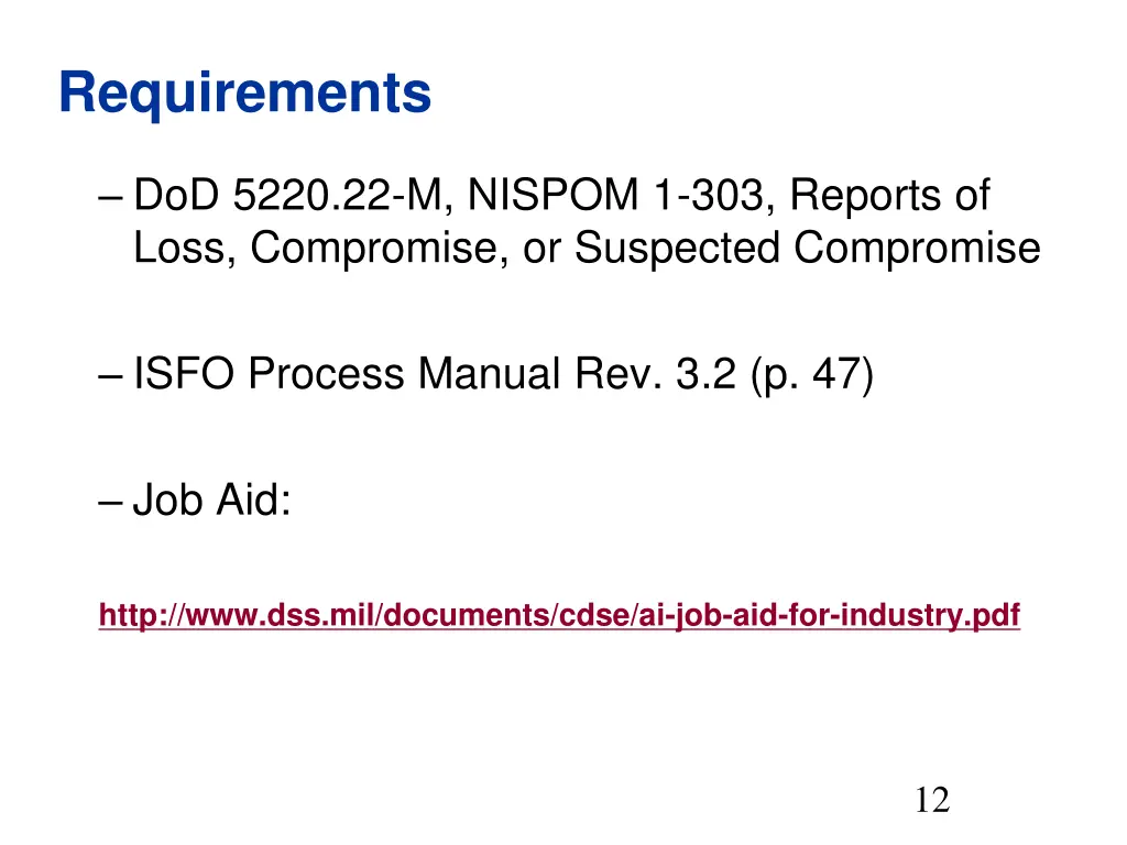 requirements