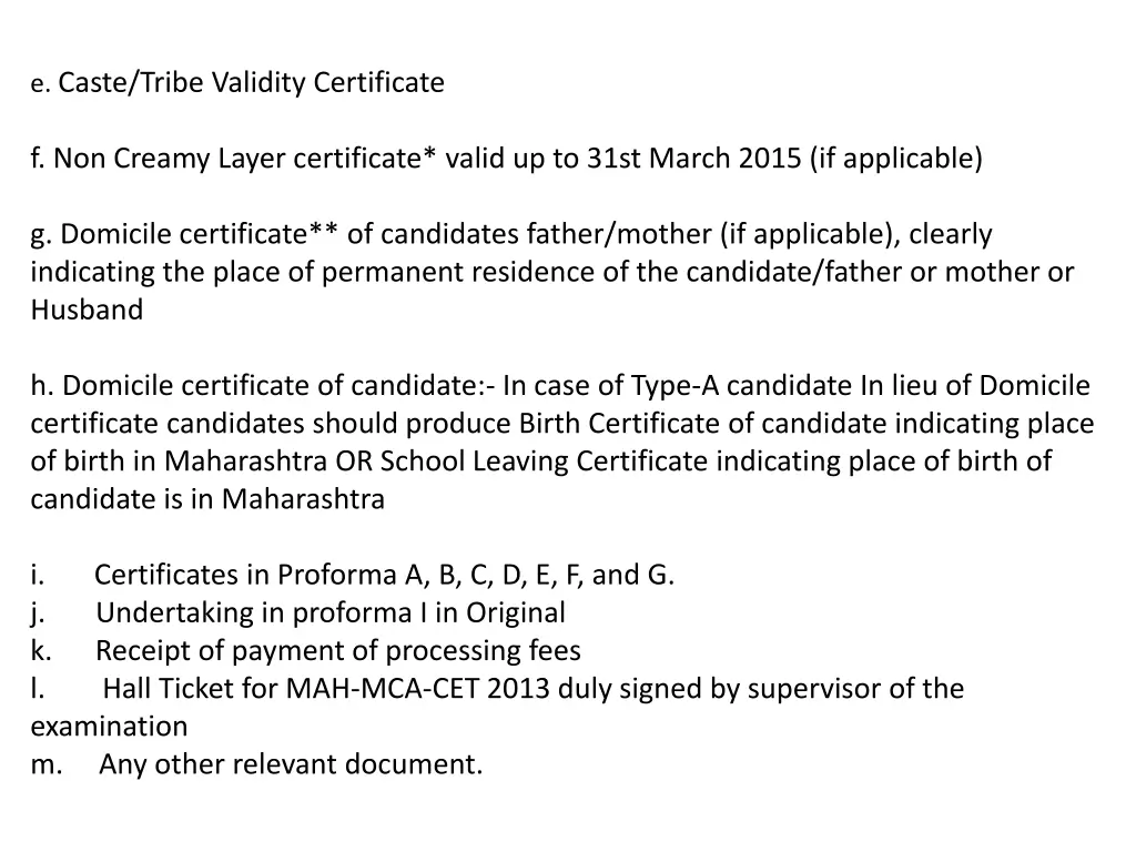 e caste tribe validity certificate