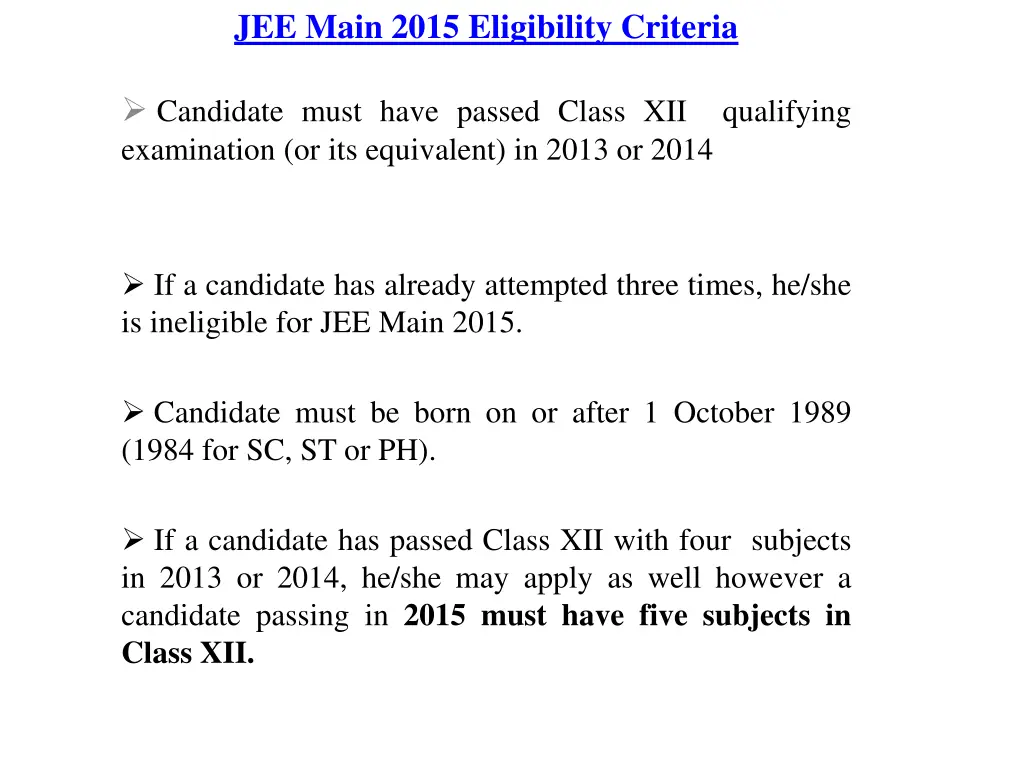 jee main 2015 eligibility criteria