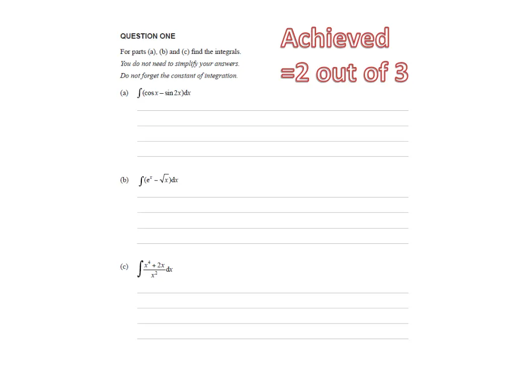 achieved 2 out of 3
