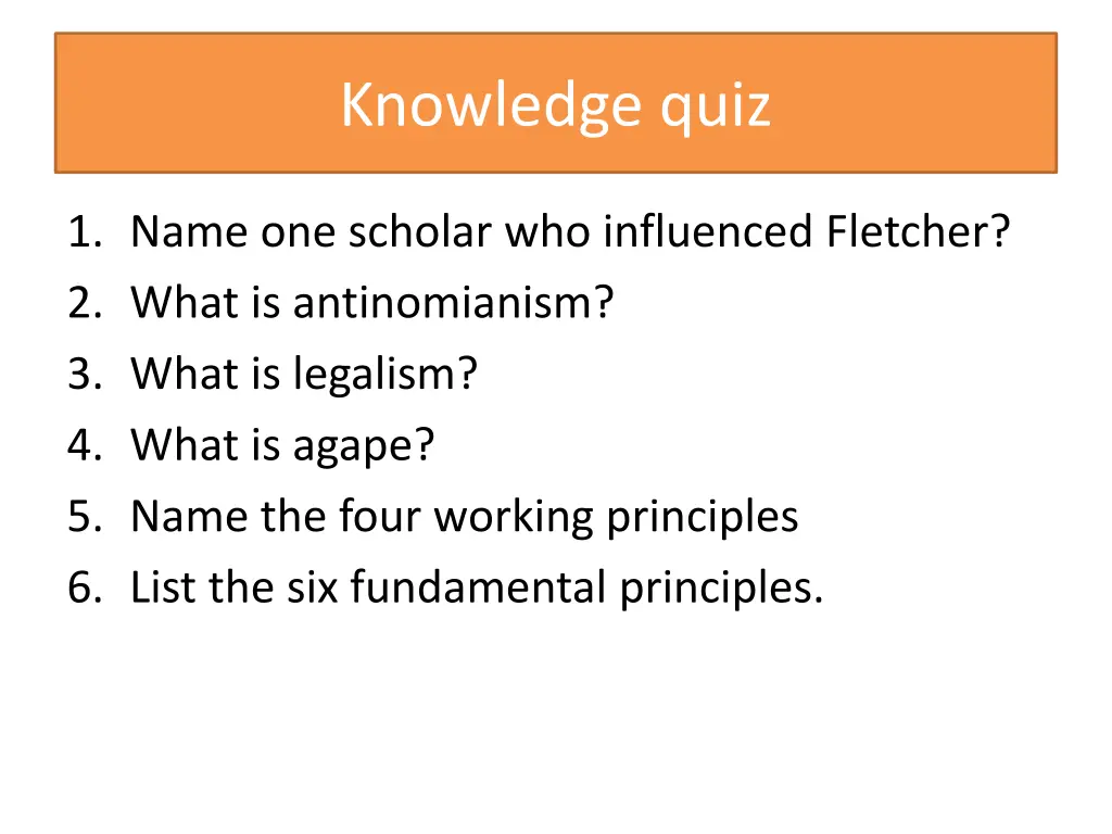 knowledge quiz
