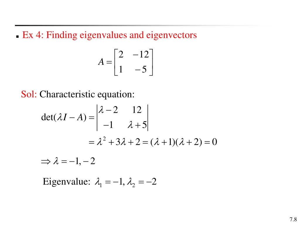 ex 4 finding eigenvalues and eigenvectors