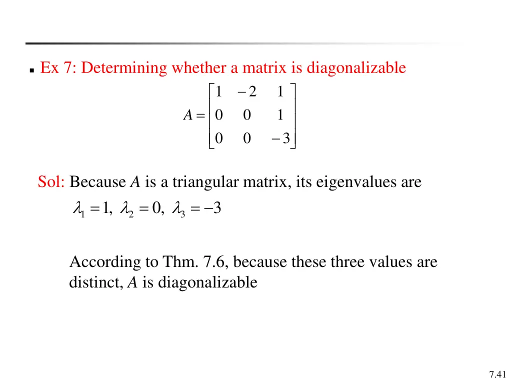 ex 7 determining whether a matrix