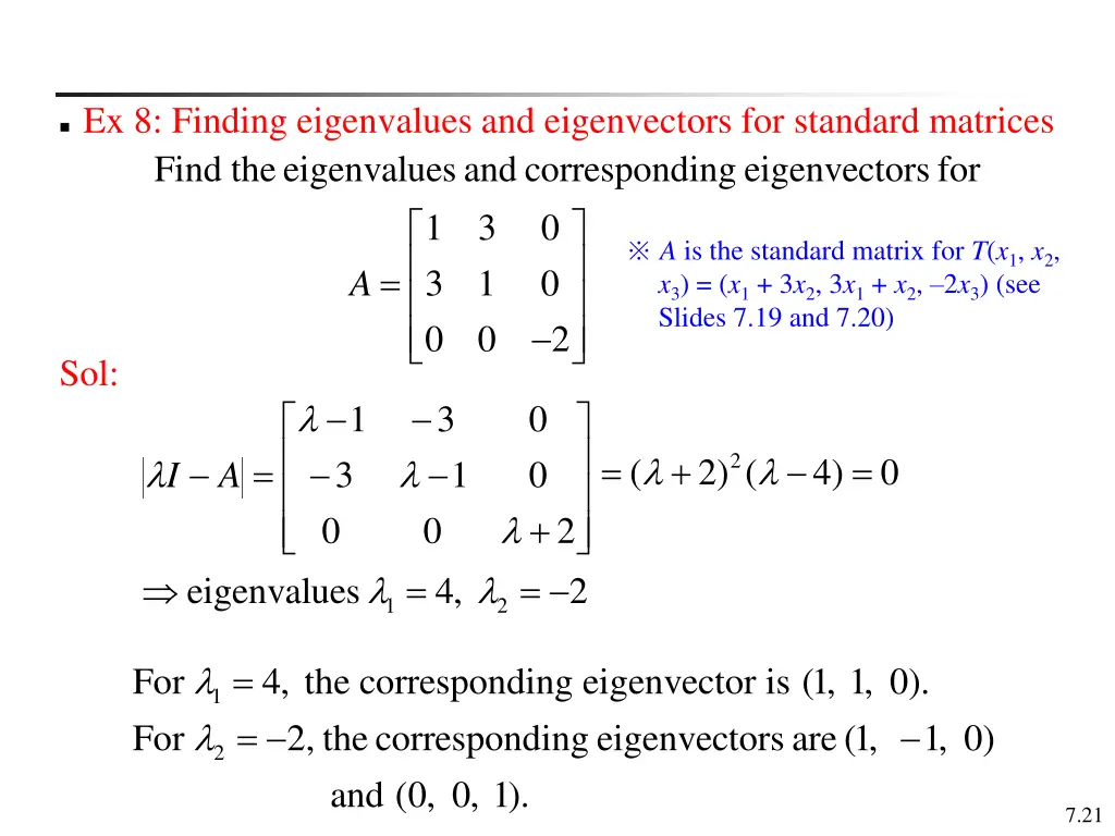 ex 8 finding eigenvalues and eigenvectors