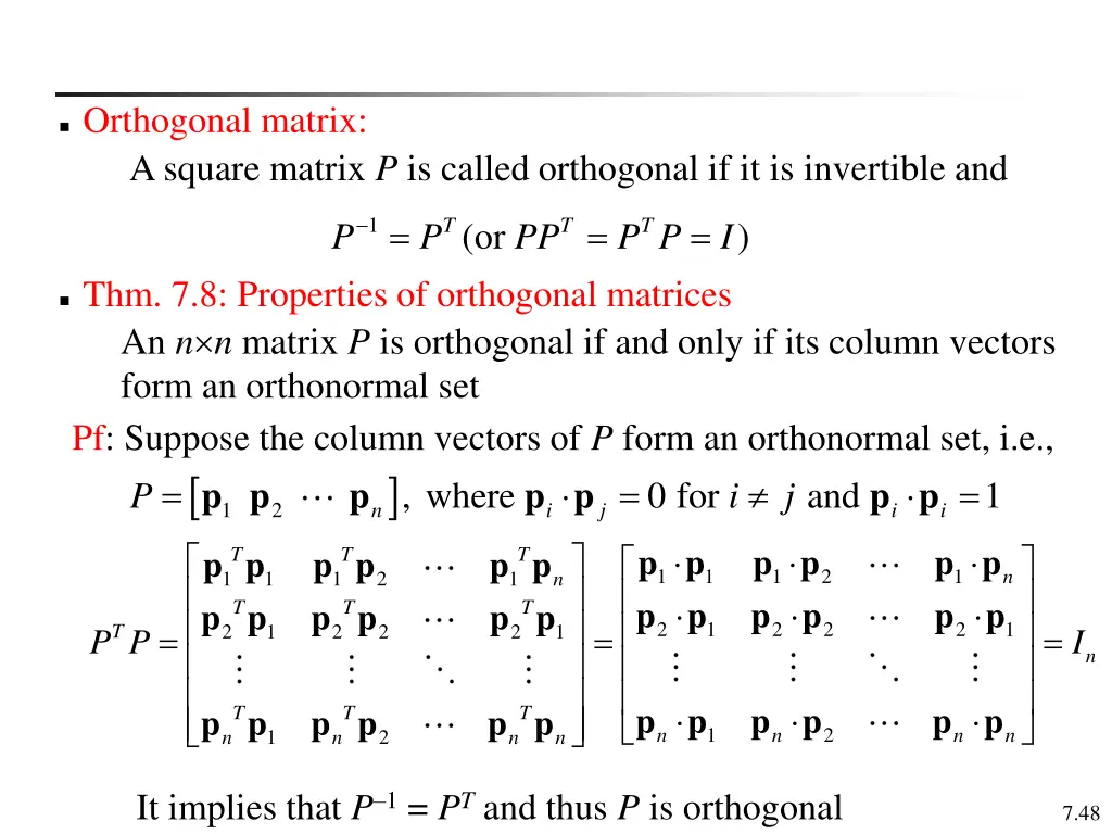 orthogonal matrix