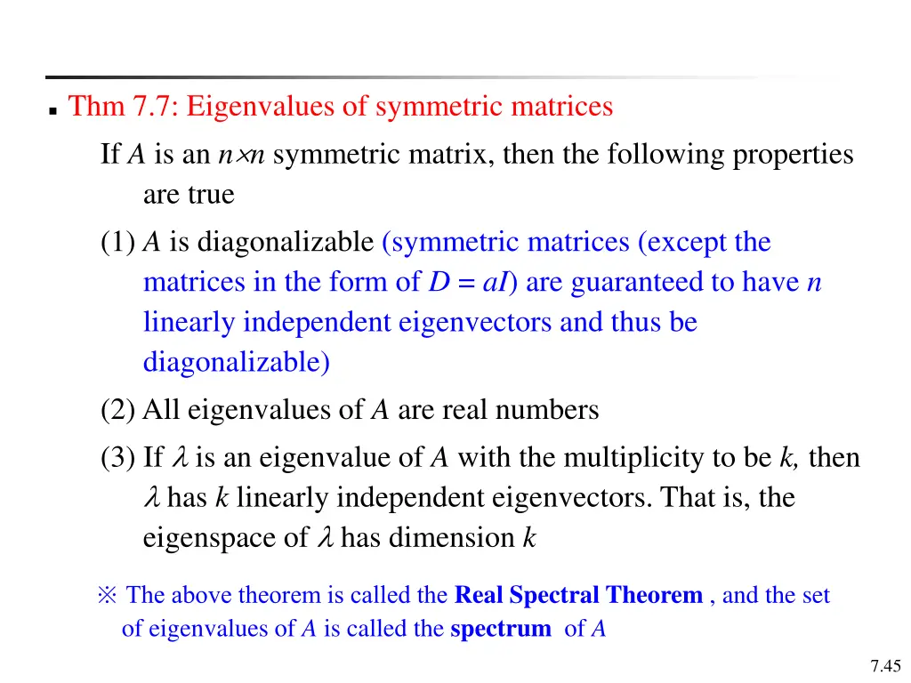 thm 7 7 eigenvalues of symmetric matrices