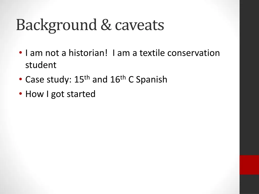 background caveats