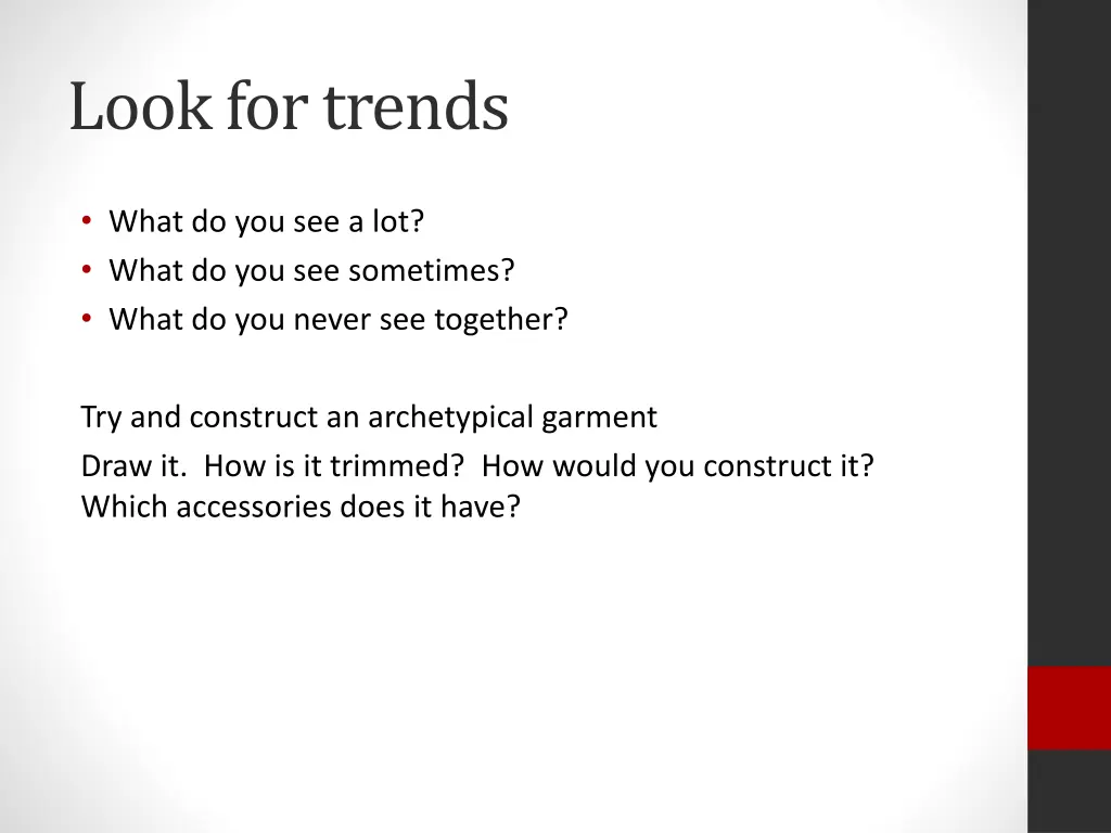 look for trends