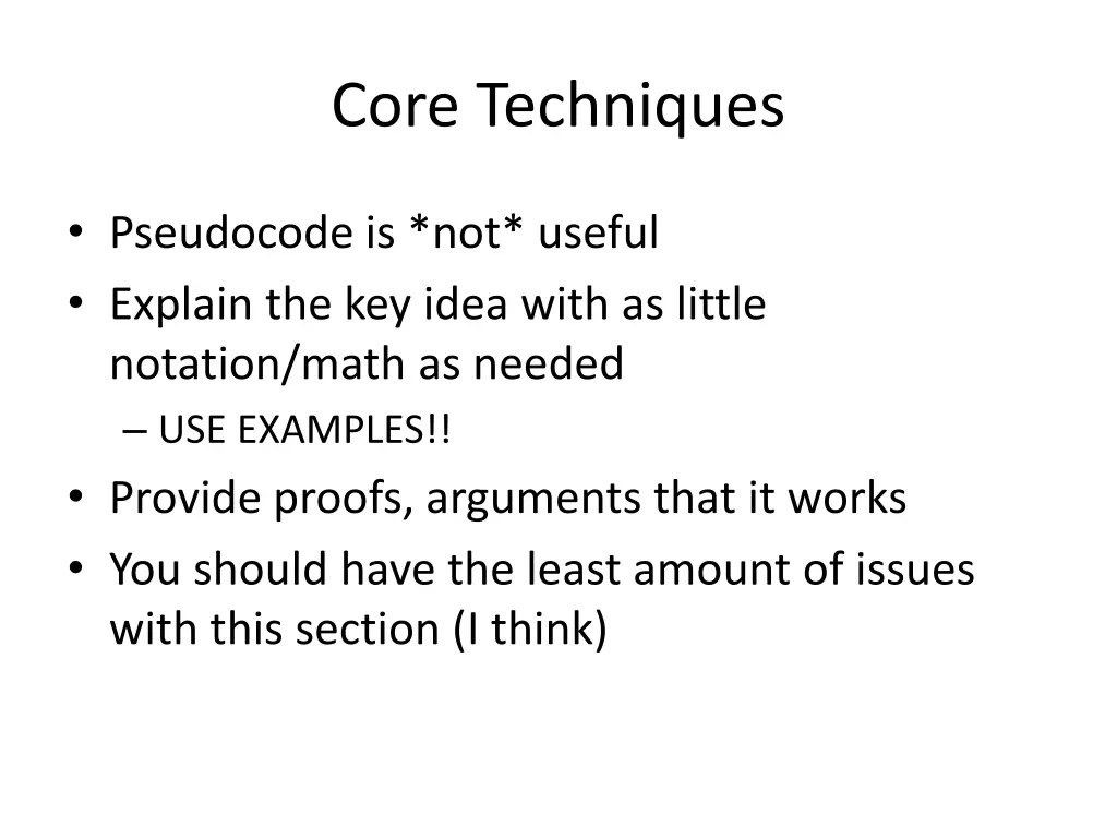 core techniques