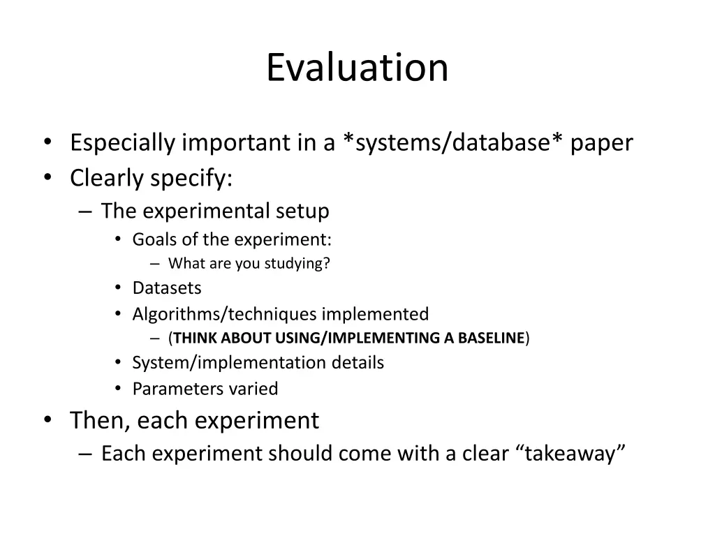 evaluation