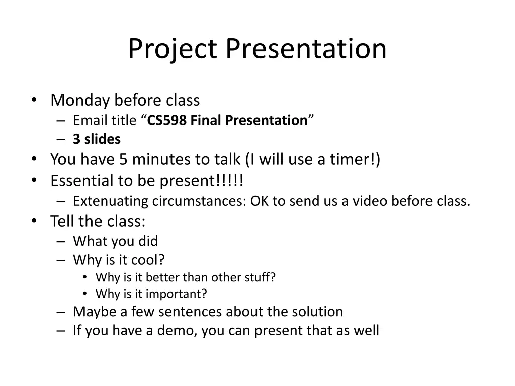 project presentation