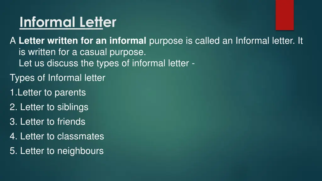 informal letter