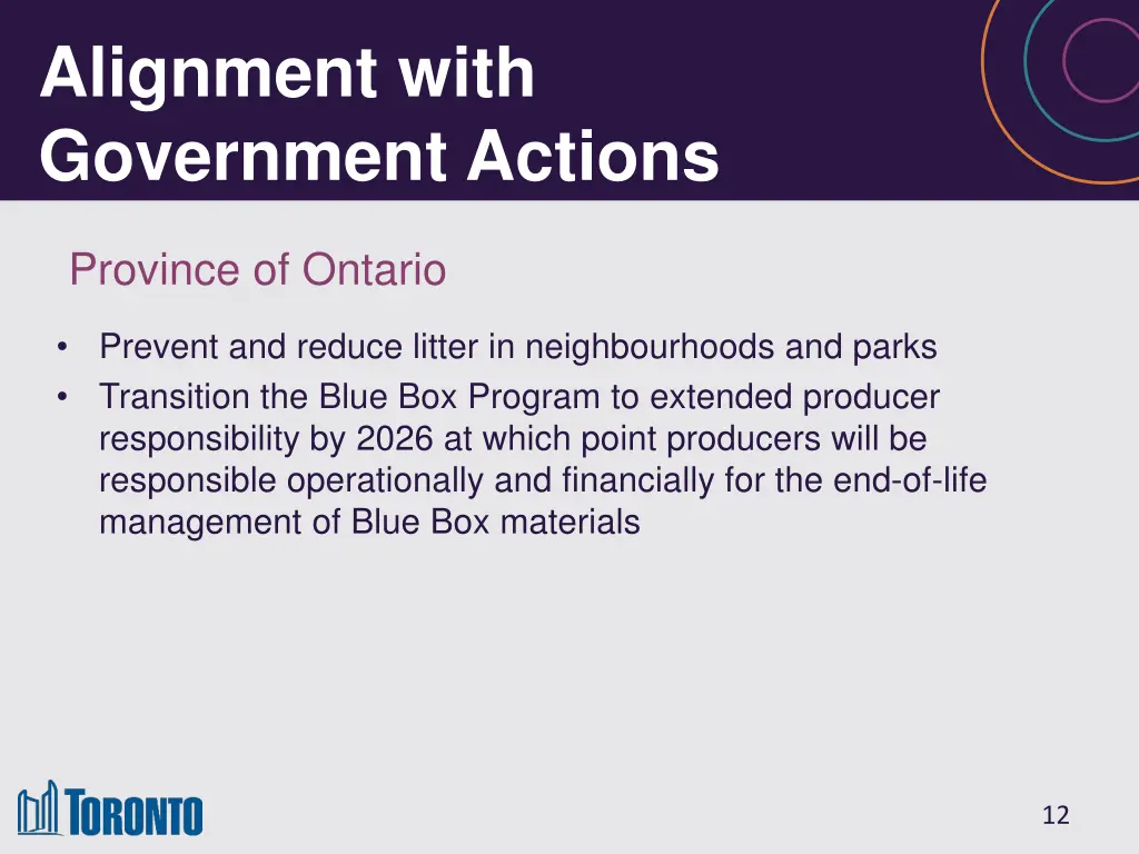 alignment with government actions