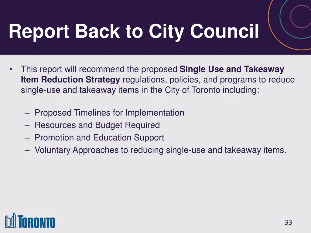 report back to city council