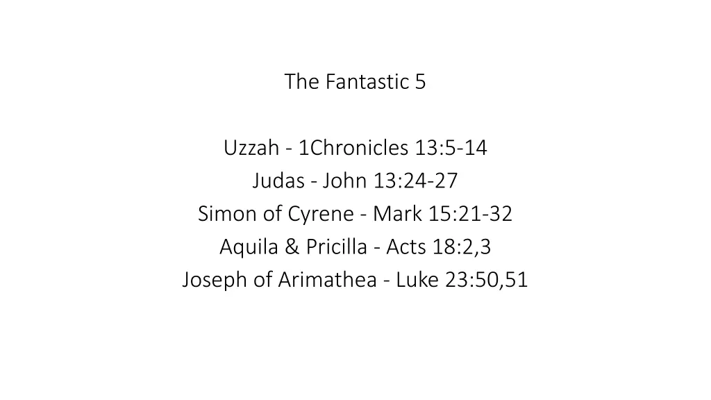 the fantastic 5