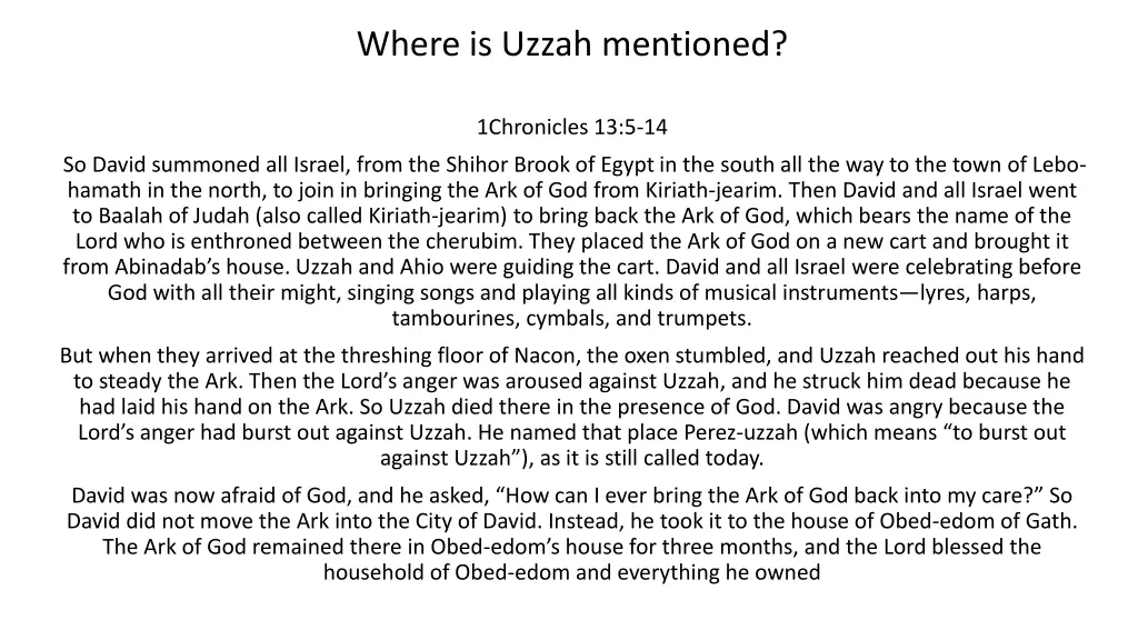 where is uzzah mentioned