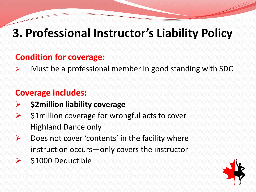 3 professional instructor s liability policy