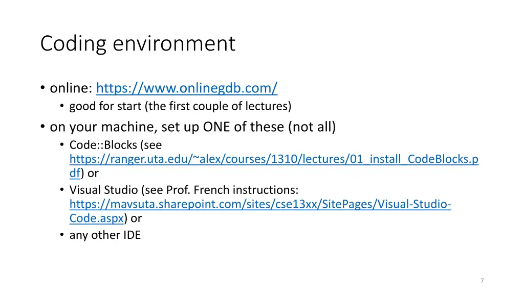 coding environment