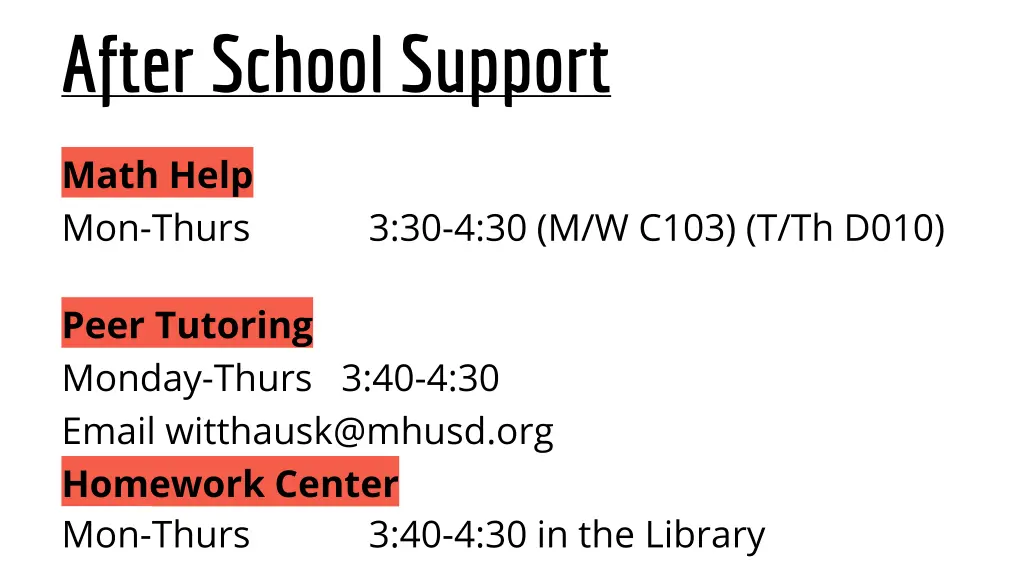 after school support