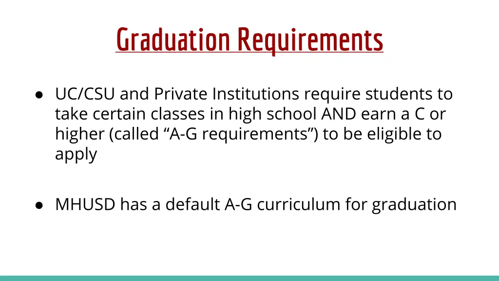 graduation requirements