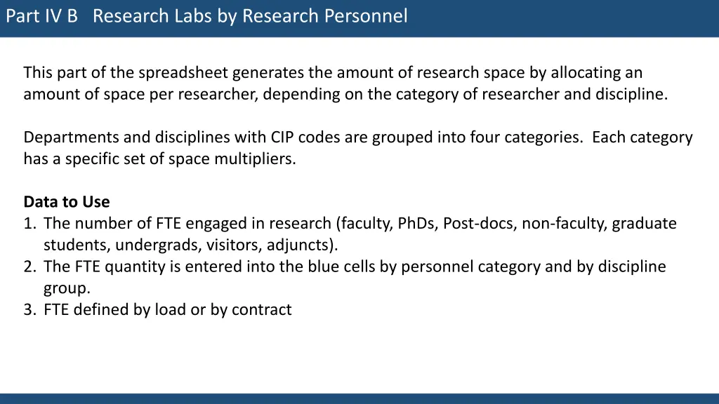 part iv b research labs by research personnel