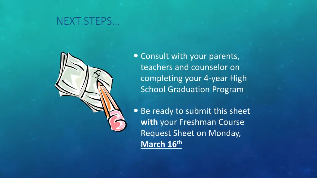 next steps