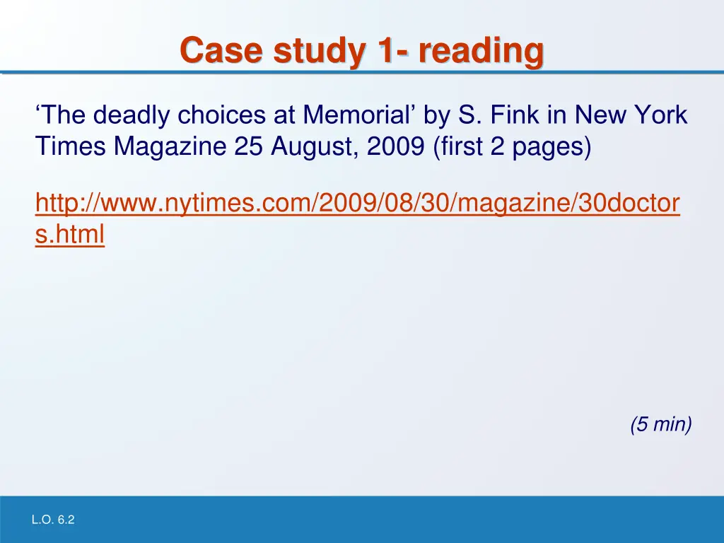 case study 1 reading