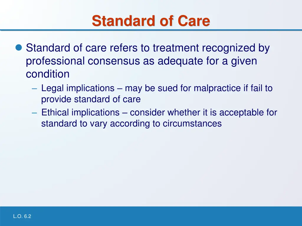 standard of care