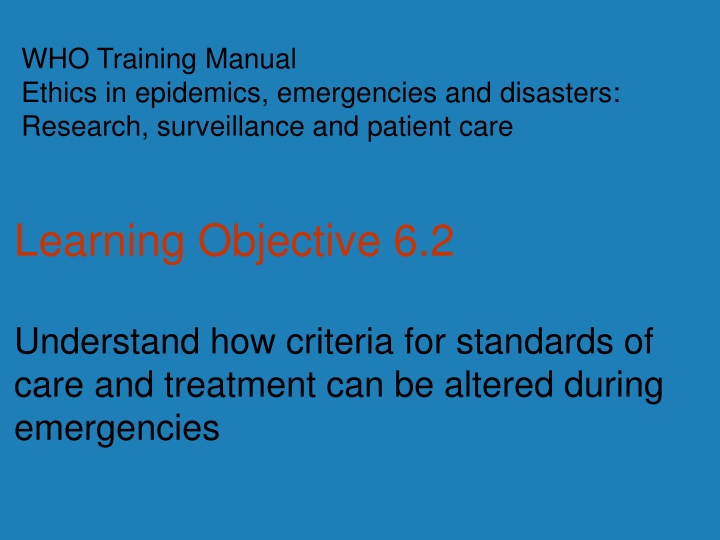 who training manual ethics in epidemics