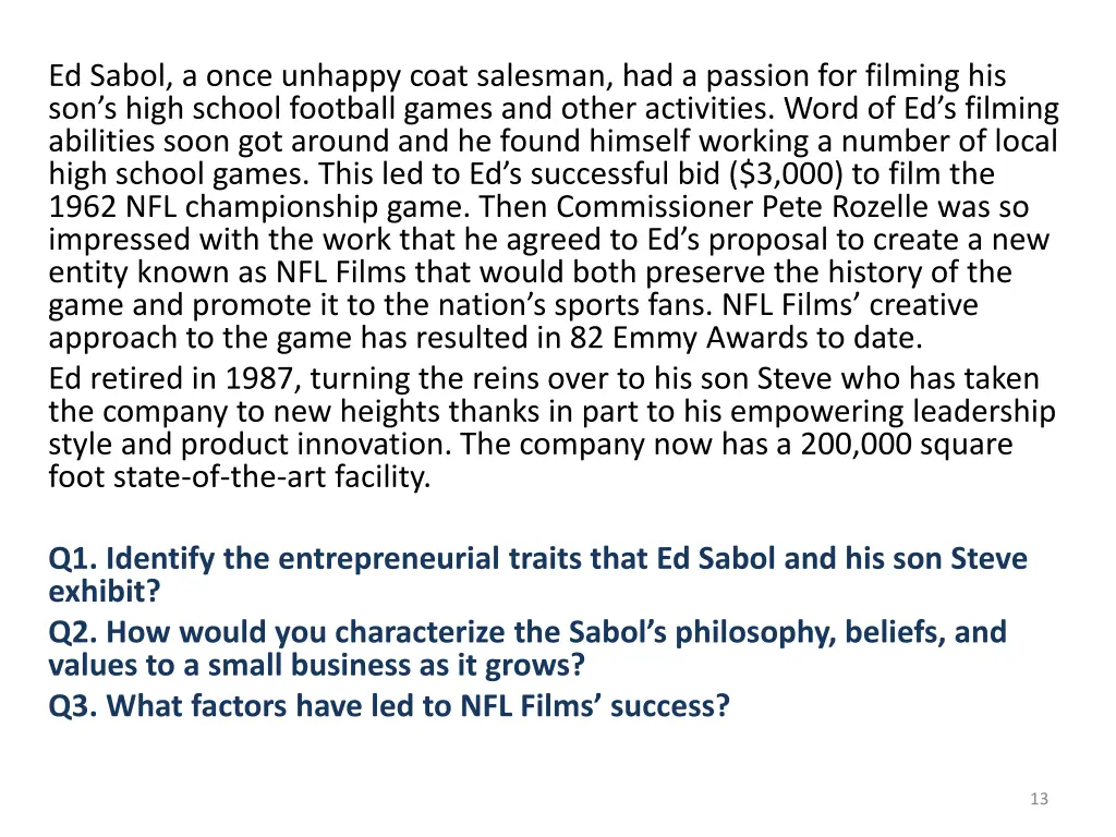 ed sabol a once unhappy coat salesman