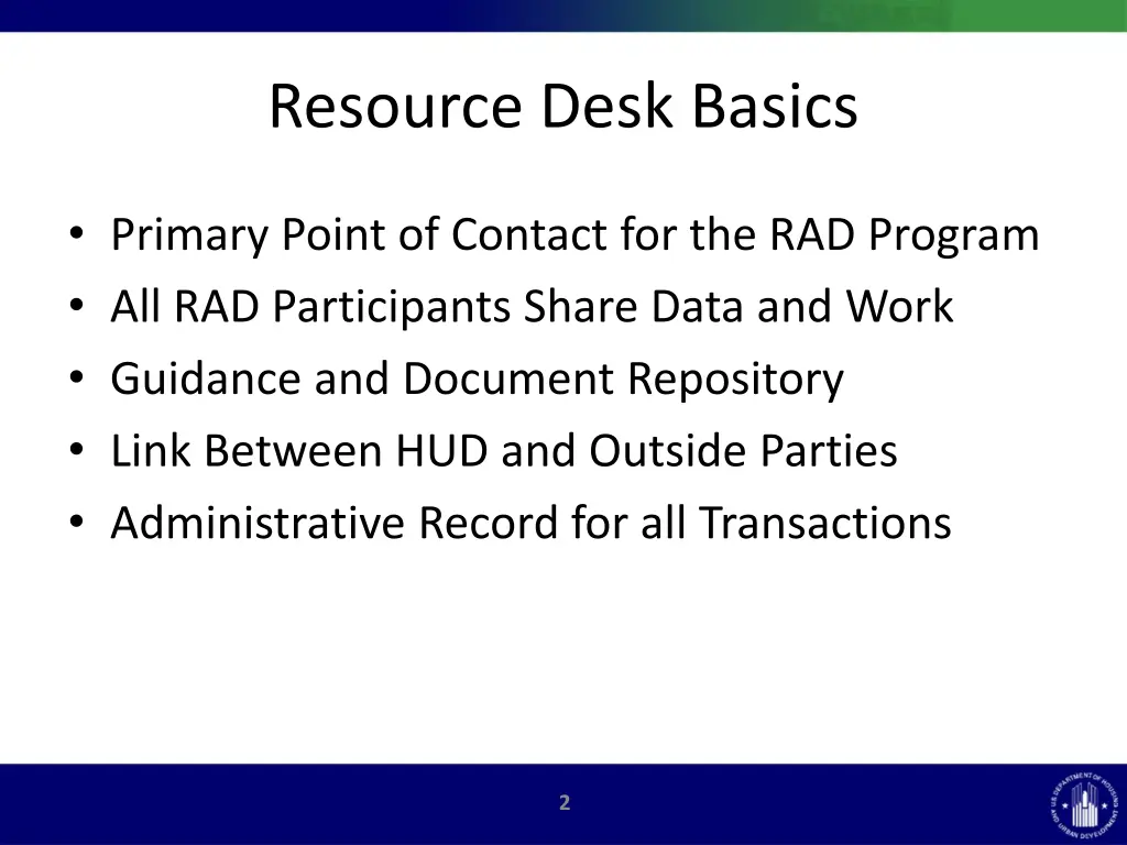 resource desk basics