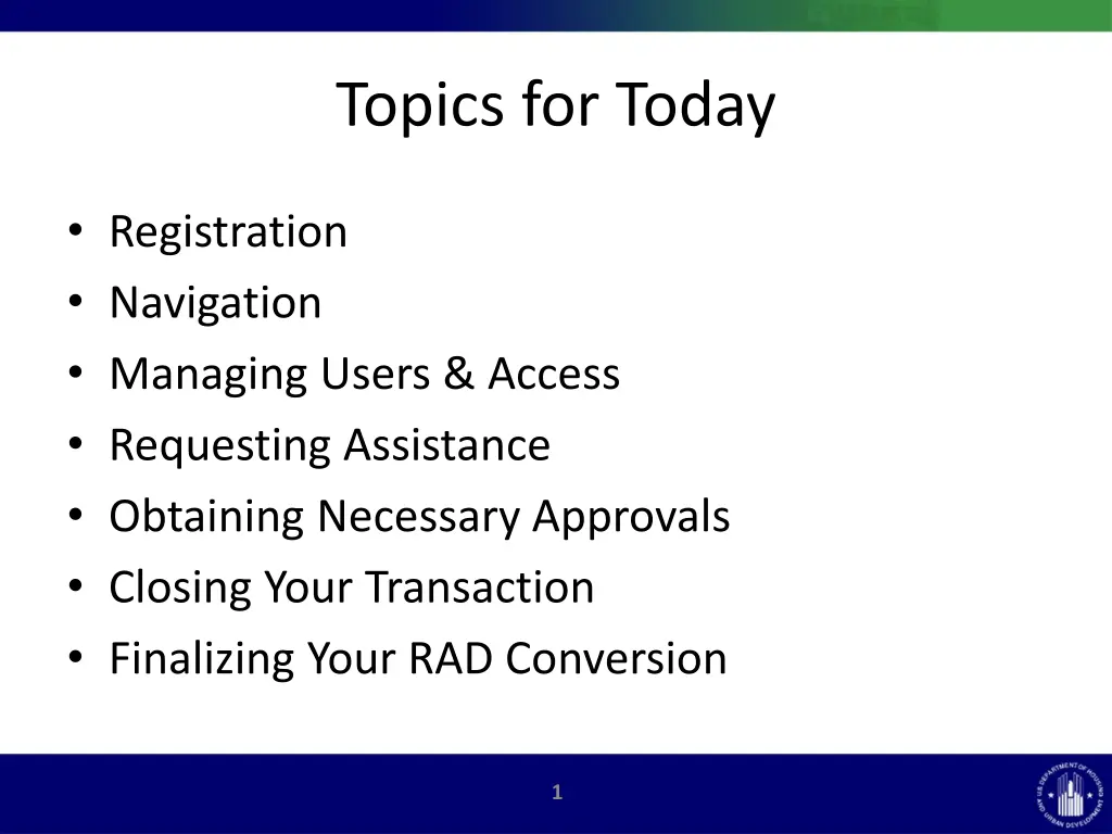 topics for today