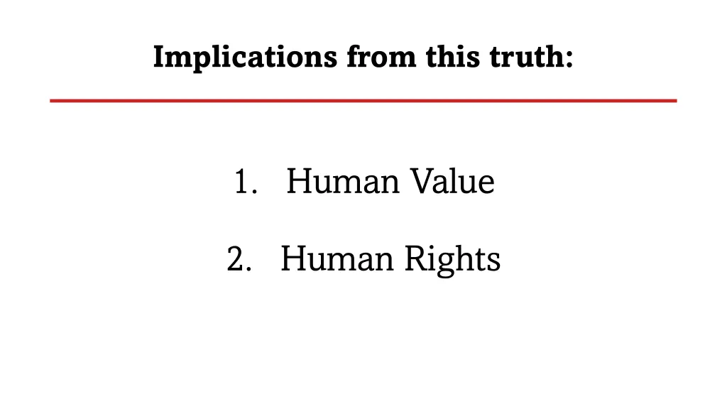 implications from this truth 1