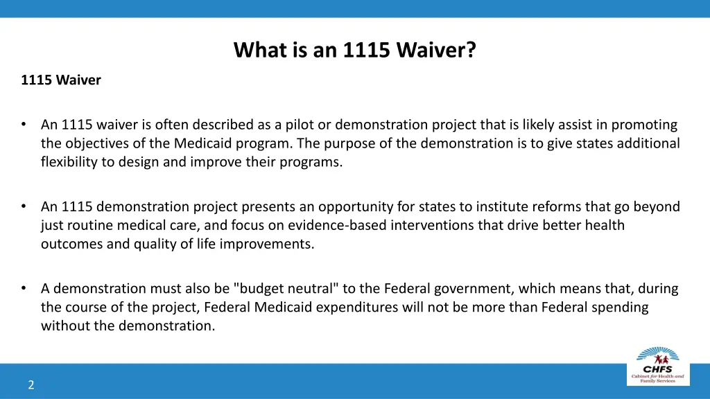 what is an 1115 waiver