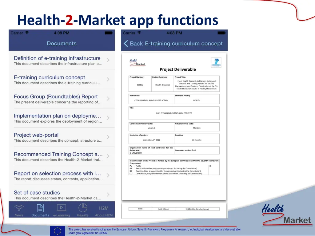 health 2 market app functions 3