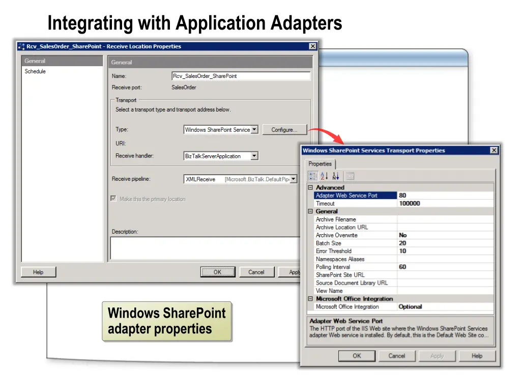 integrating with application adapters