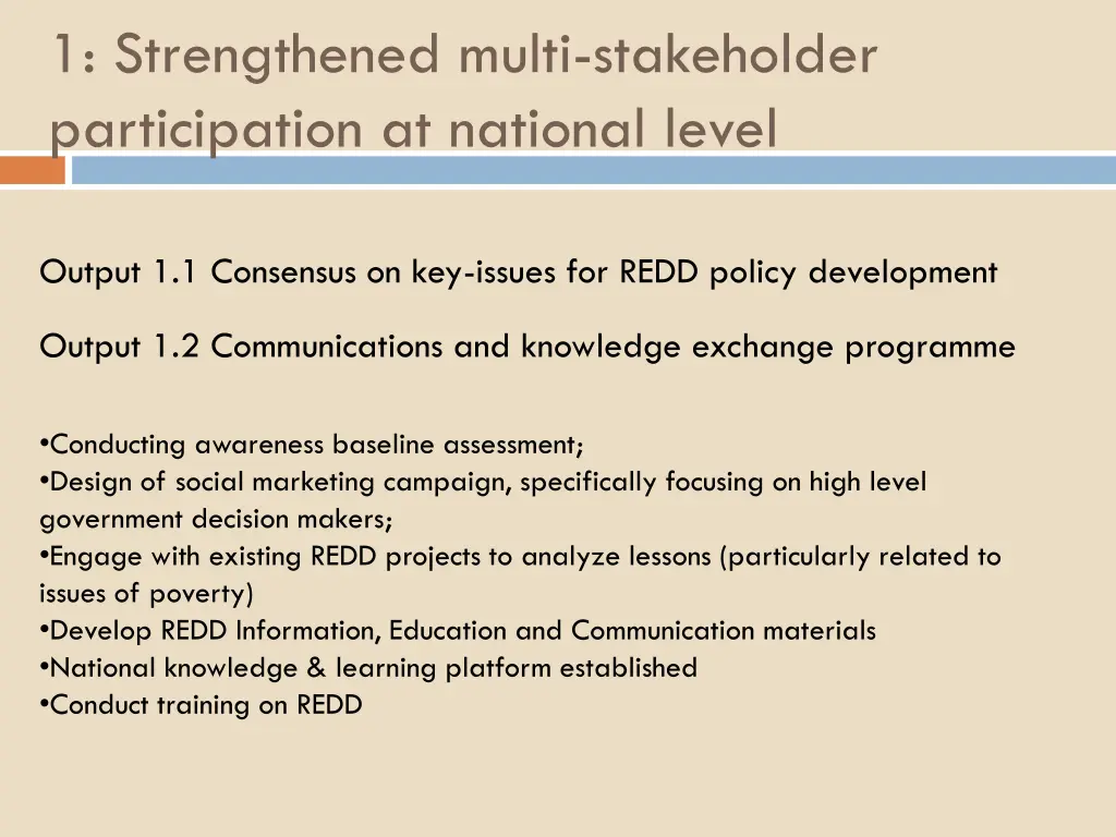 1 strengthened multi stakeholder participation 1