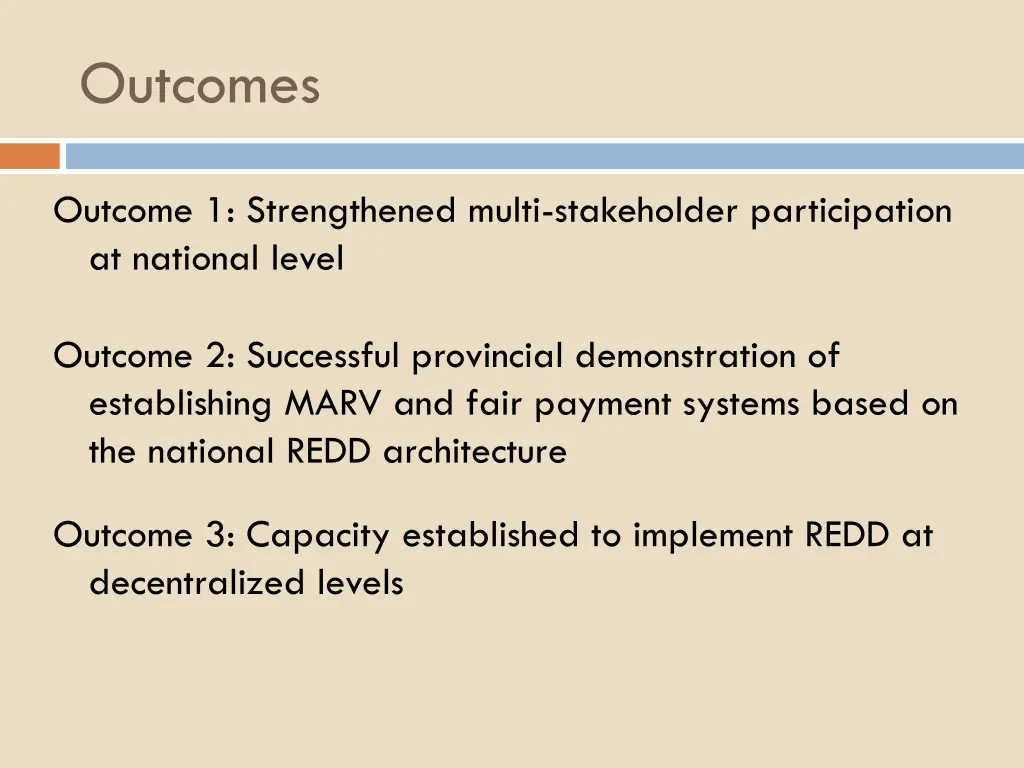 outcomes