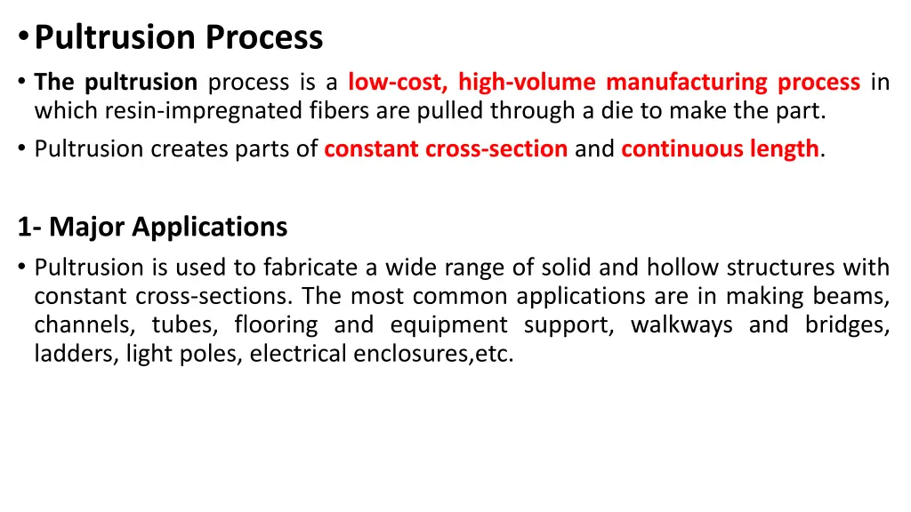 pultrusion process the pultrusion process