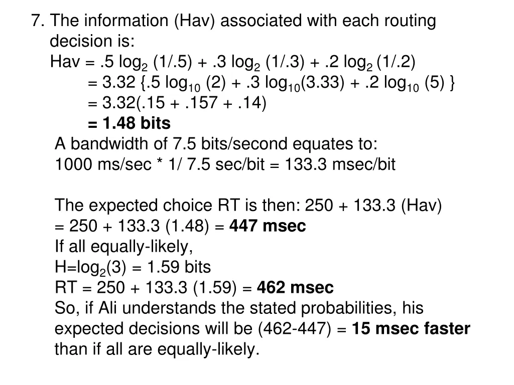 7 the information hav associated with each