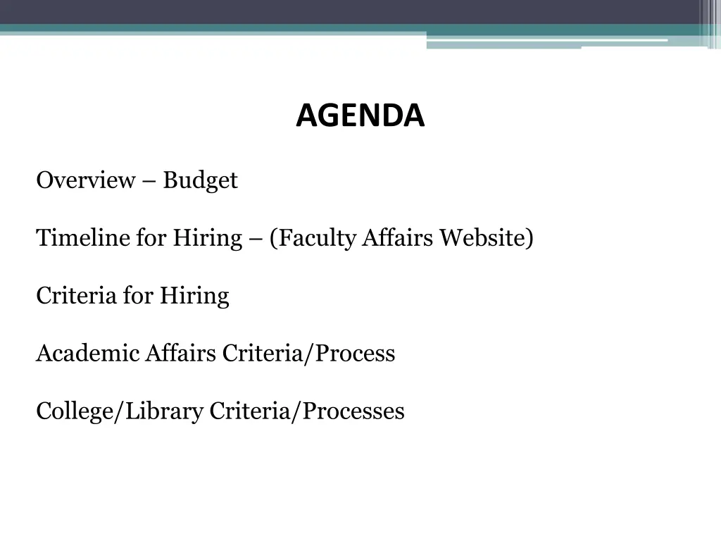agenda