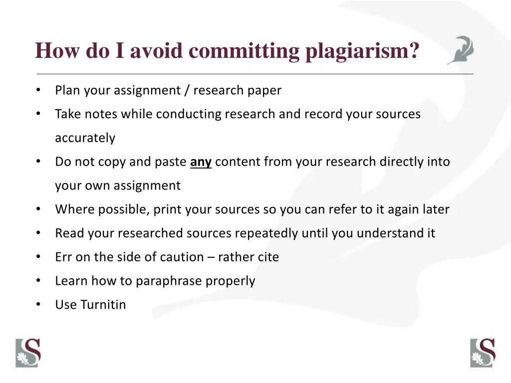 how do i avoid committing plagiarism
