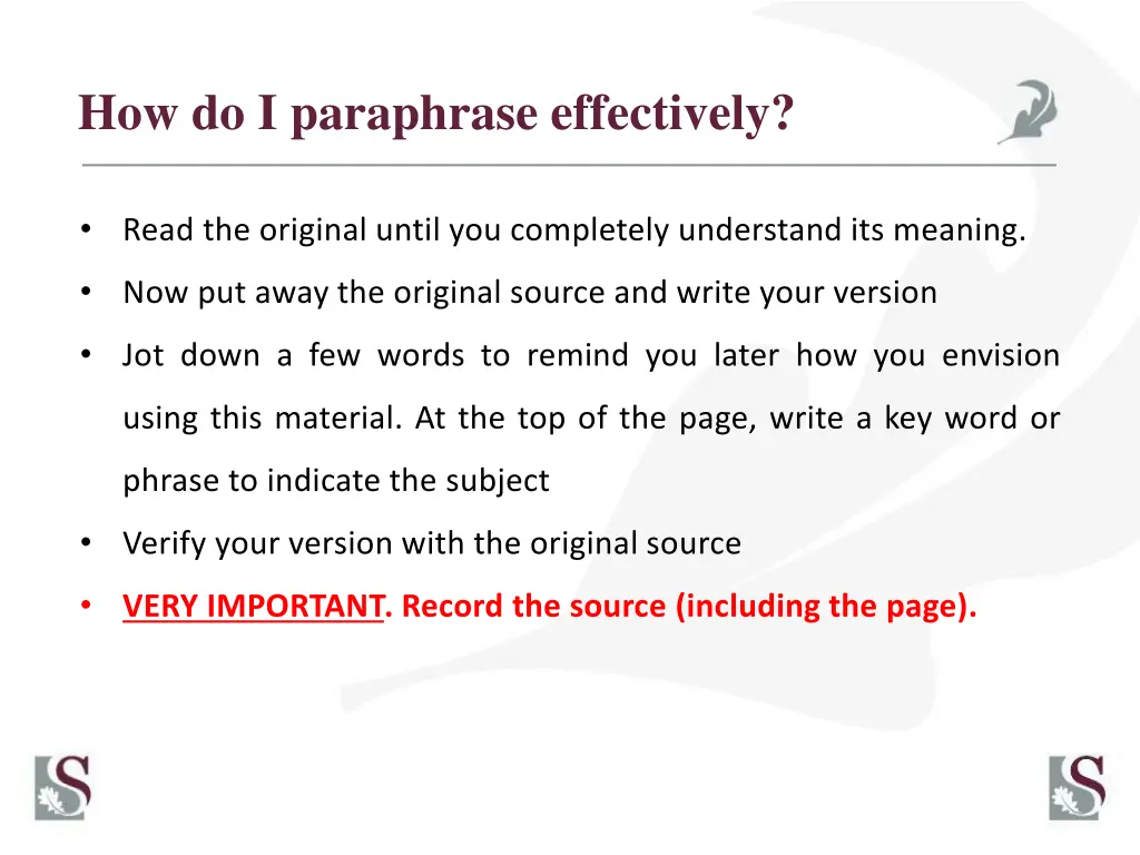 how do i paraphrase effectively