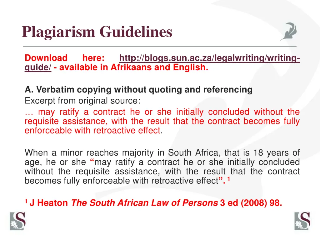 plagiarism guidelines