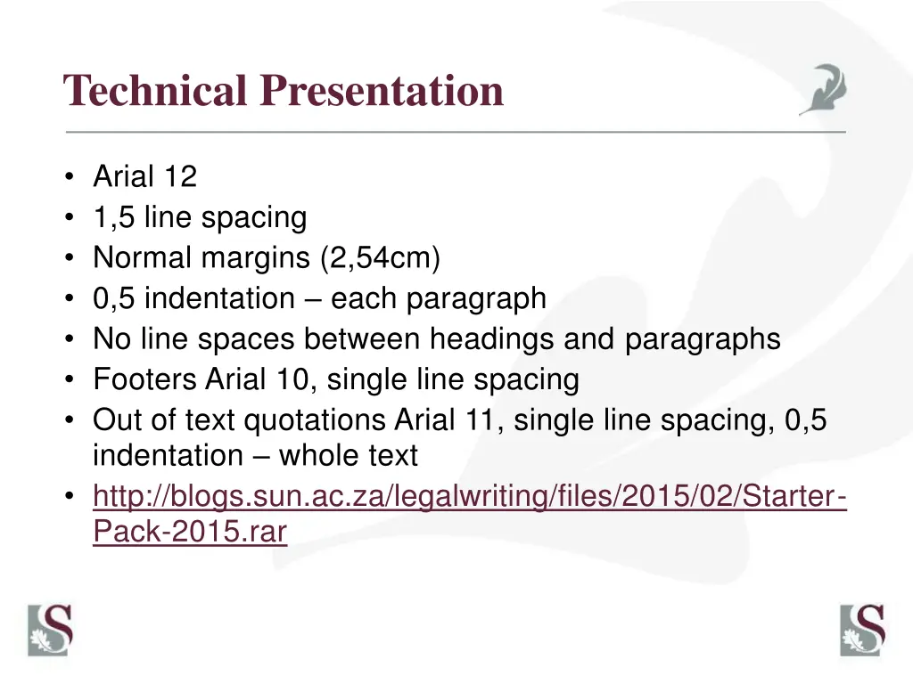 technical presentation
